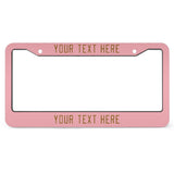 Custom Light Pink Khaki License Plate Frame