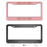 Custom Light Pink Khaki License Plate Frame