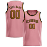 Custom Light Pink & Khaki Colors Design Sports Basketball Jersey