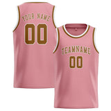 Custom Light Pink & Khaki Colors Design Sports Basketball Jersey