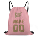 Custom Light Pink Light Khaki Drawstring Bag