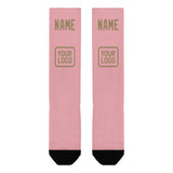 Custom Light Pink Light Khaki Knee-High Sock