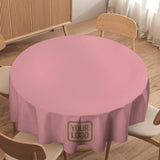 Custom Light Pink Light Khaki Round Table Cloth
