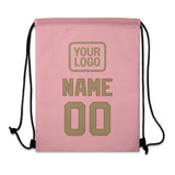 Custom Light Pink Light Khaki Drawstring Bag