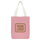 Custom Light Pink Light Khaki Canvas Tote Bag