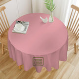 Custom Light Pink Light Khaki Round Table Cloth