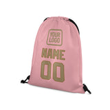 Custom Light Pink Light Khaki Drawstring Bag