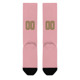 Custom Light Pink Light Khaki Knee-High Sock