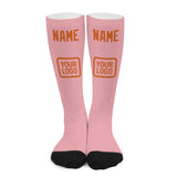 Custom Light Pink Orange Knee-High Sock