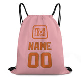 Custom Light Pink Orange Drawstring Bag