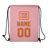 Custom Light Pink Orange Drawstring Bag