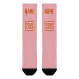Custom Light Pink Orange Knee-High Sock