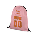 Custom Light Pink Orange Drawstring Bag