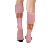 Custom Light Pink Orange Knee-High Sock