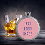 Custom Light Pink Light Purple Hip Flask