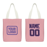Custom Light Pink Purple Canvas Tote Bag