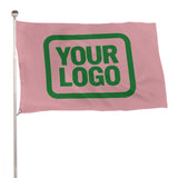Custom Light Pink Emerald Green Flag