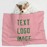 Custom Light Pink Emerald Green Pet Blanket