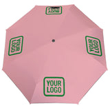 Custom Light Pink Emerald Green Automatic Umbrella