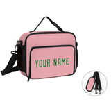 Custom Light Pink Emerald Green Lunch Bag
