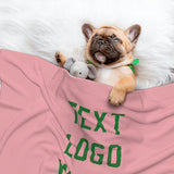 Custom Light Pink Emerald Green Pet Blanket