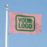 Custom Light Pink Emerald Green Flag
