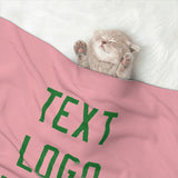 Custom Light Pink Emerald Green Pet Blanket
