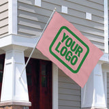 Custom Light Pink Emerald Green Flag
