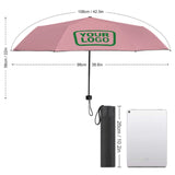 Custom Light Pink Emerald Green Automatic Umbrella