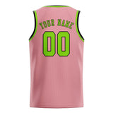 Custom Light Pink & Emerald Green Colors Design Sports Basketball Jersey