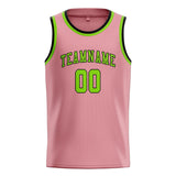 Custom Light Pink & Emerald Green Colors Design Sports Basketball Jersey