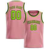 Custom Light Pink & Emerald Green Colors Design Sports Basketball Jersey