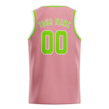Custom Light Pink & Emerald Green Colors Design Sports Basketball Jersey