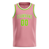 Custom Light Pink & Emerald Green Colors Design Sports Basketball Jersey