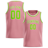 Custom Light Pink & Emerald Green Colors Design Sports Basketball Jersey