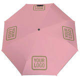 Custom Light Pink Light Khaki Automatic Umbrella