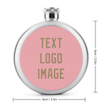 Custom Light Pink Light Khaki Hip Flask