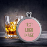 Custom Light Pink Light Khaki Hip Flask