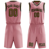Custom Light Pink Light Khaki Basketball Set