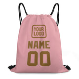 Custom Light Pink Khaki Drawstring Bag