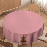 Custom Light Pink Khaki Round Table Cloth