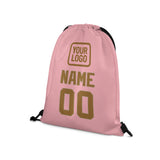 Custom Light Pink Khaki Drawstring Bag