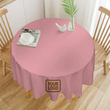 Custom Light Pink Khaki Round Table Cloth