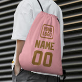 Custom Light Pink Khaki Drawstring Bag