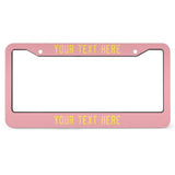 Custom Light Pink Light Yellow License Plate Frame