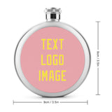 Custom Light Pink Light Yellow Hip Flask