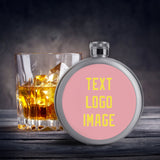 Custom Light Pink Light Yellow Hip Flask