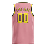 Custom Light Pink & Light Yellow Colors Design Sports Basketball Jersey