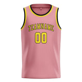 Custom Light Pink & Light Yellow Colors Design Sports Basketball Jersey