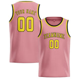 Custom Light Pink & Light Yellow Colors Design Sports Basketball Jersey